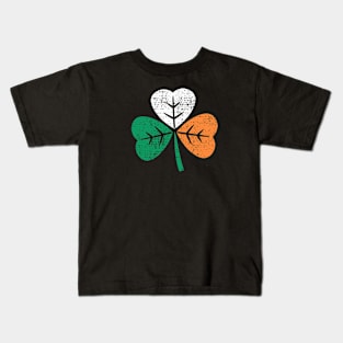 Irish Flag Shamrock - Saint Patrick's Day (Distressed) Kids T-Shirt